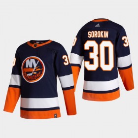 New York Islanders Hockeydrakt Ilya Sorokin 30 2020-2021 Reverse Retro Authentic - Herre